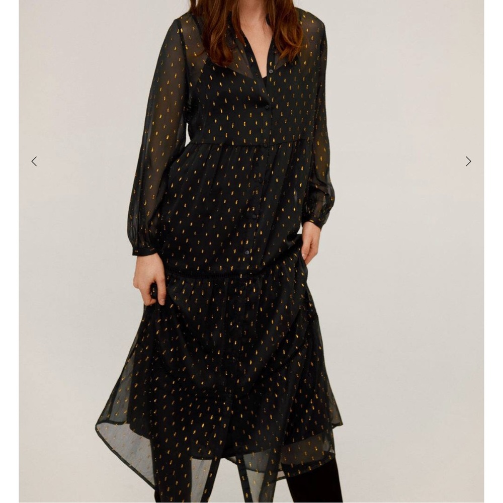 Black & Gold Sheer Maxi Dress 👗